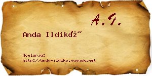 Anda Ildikó névjegykártya